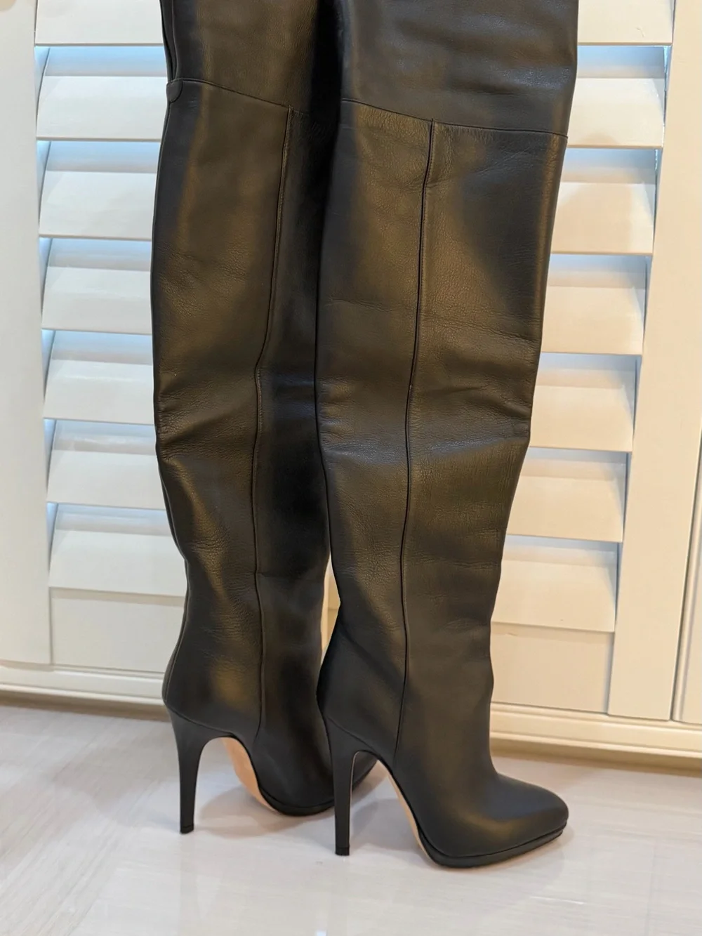 Jimmy Choo Black Leather Over-the-Knee Boots